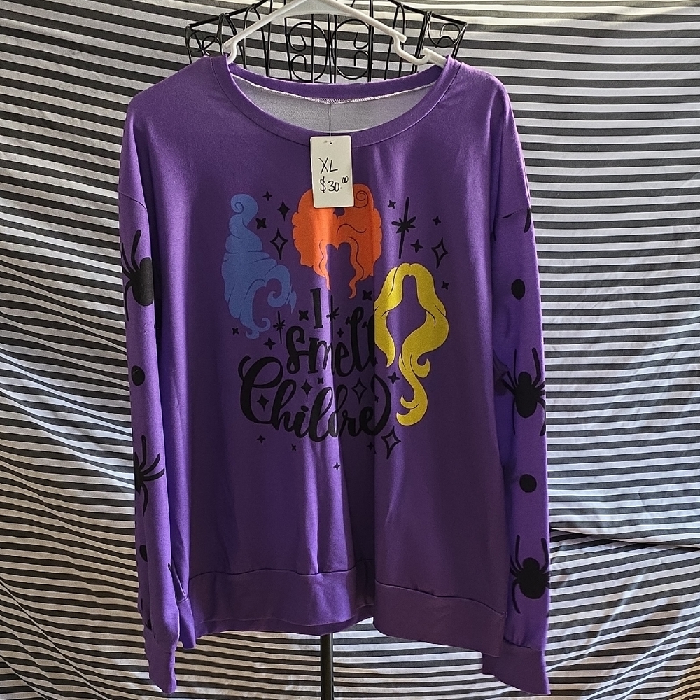 Purple Graphic Sweatshirt I Smell Children Womens XL DISNEY (W480)